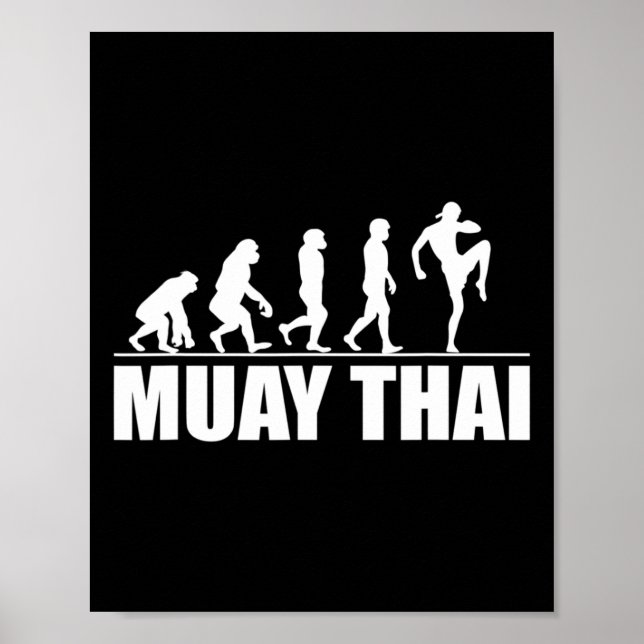 Poster Ótima Evolução do Muay Thai Presente Kickboxing Ar (Frente)