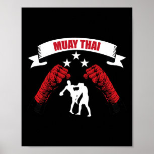 Poster Ótimo Design de Luta Muay Thai Treinamento de MMA