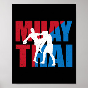 Poster Ótimo design de lutador de Muay Thai para 2 Kickbo