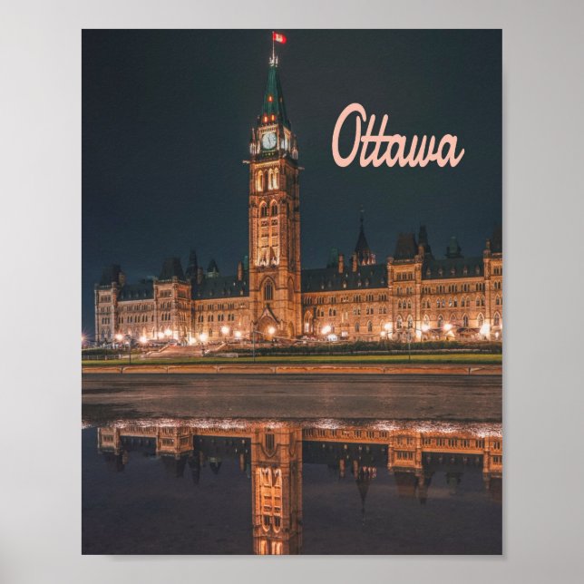 Poster Ottawa Canada Ontario Parlamento Hill (Frente)