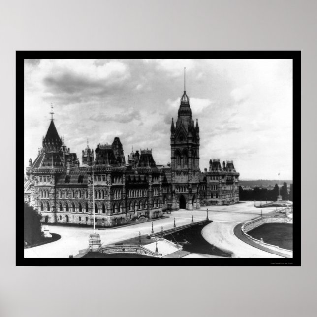 Pôster Ottawa Canadá Parlamento Edifícios 1922 (Frente)