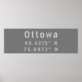 Poster Ottawa Ontario Latitude & Longitude