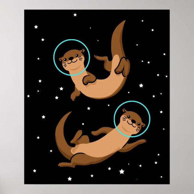 Poster Otter Astronauta Gift Kids Otter Gift Space Otter (Frente)