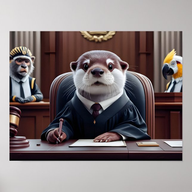 Poster Otter Juiz Holding Gavel (Frente)