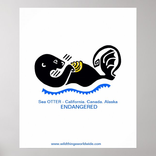 Poster OTTER Mar legal - Animais ameaçados - (Frente)