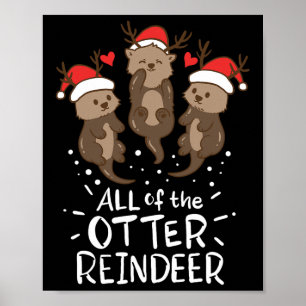 Poster Otter Reindeer Deer Natal Xmas Presente