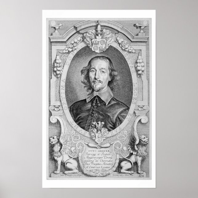 Pôster Otto von Guericke (1602-86) de 'Retratos dos Ho (Frente)