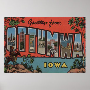 Pôster Ottumwa, letra ScenesOttumwa de IowaLarge, IA