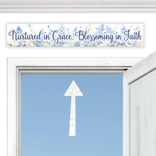 Poster ou Download Enfermado em Fé (Elongated Narrow Over a Doorway Christian Bluebonnet 
Nurtured in Grace, Blossoming in Faith )