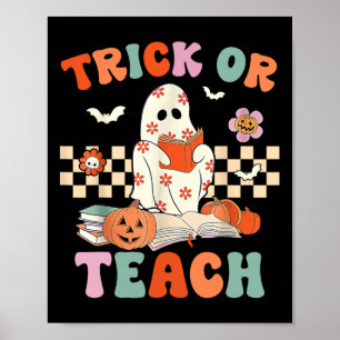 Poster Ou Ensinar Professora De Ensino De Halloween Retro