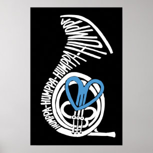 Poster ou impressão escuro azul do amor de Humppa