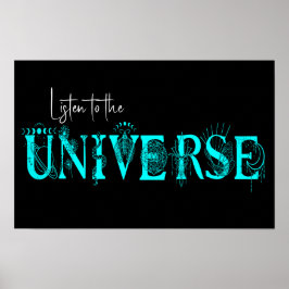 Poster Ouça o universo Stars Lotus moon Art