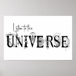 Poster Ouça o universo Stars Lotus moon Art