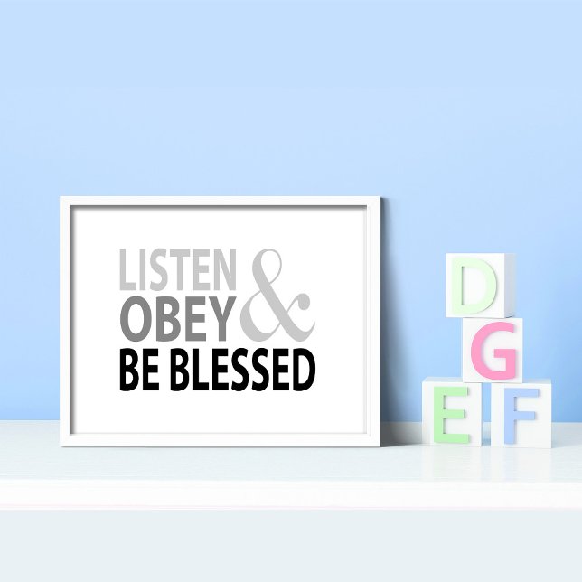Poster Ouça, Obedeça e Seja Abençoado  (Criador carregado)