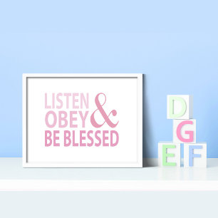 Poster Ouça, Obedeça e Seja Abençoado 