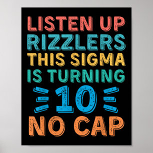 Poster Ouça Rizzlers Este Sigma Está Virando 10 Sem Boné