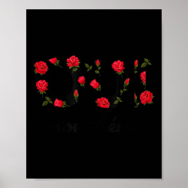 Poster Oui Mon Cheri Cool French Expression Quotes Graphi (Frente)