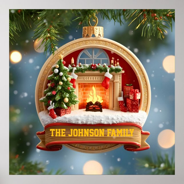 Poster Our Family Christmas Magic Ornament (Frente)