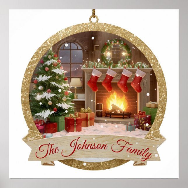 Poster Our Family Christmas Magic Ornament (Frente)