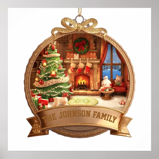 Poster Our Family Christmas Magic Ornament (Frente)