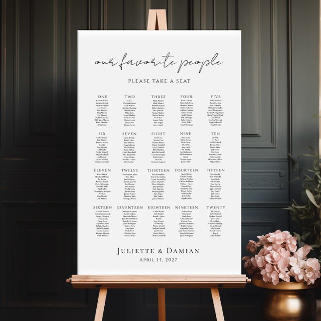 Poster Our favorite people up to 20 tables seating plan (Criador carregado)