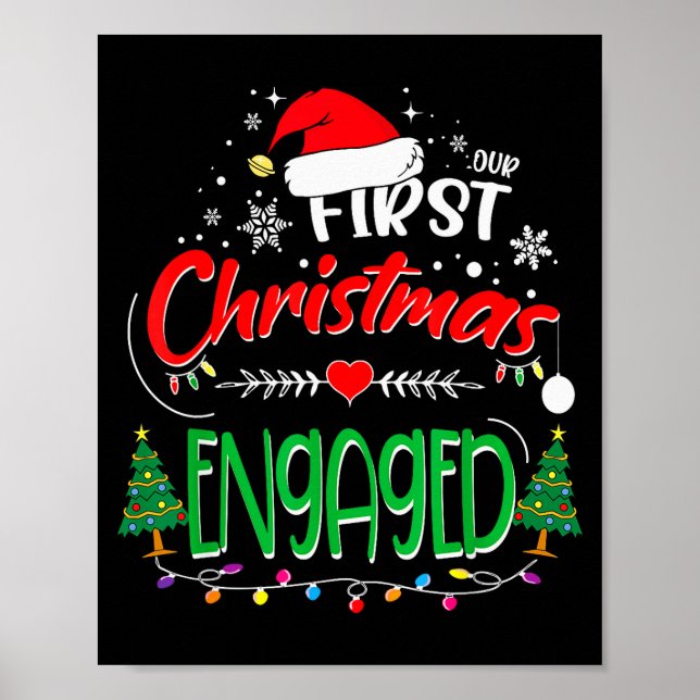 Poster Our First Christmas Engaged 2021 1st Christmas  (Frente)