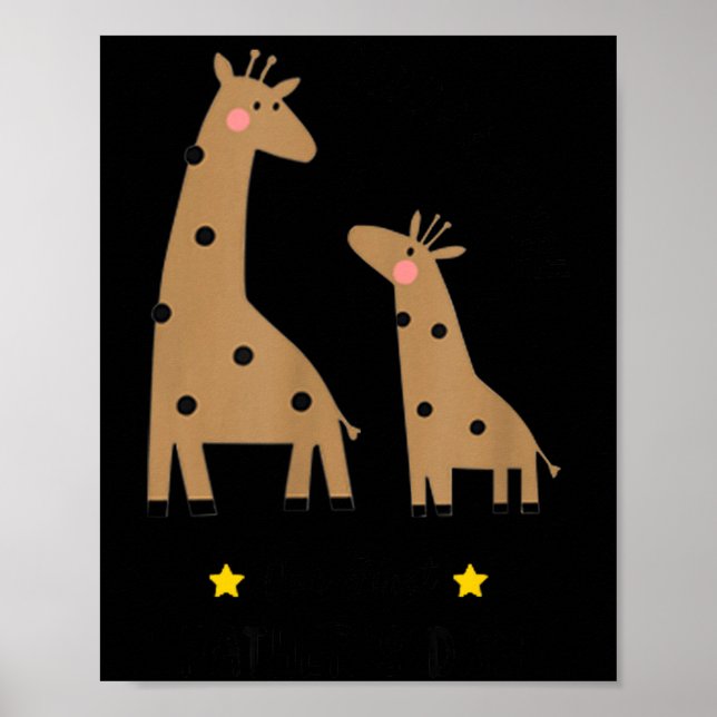 Poster Our First Father's Day 2026, Funny Giraffe Gift Da (Frente)