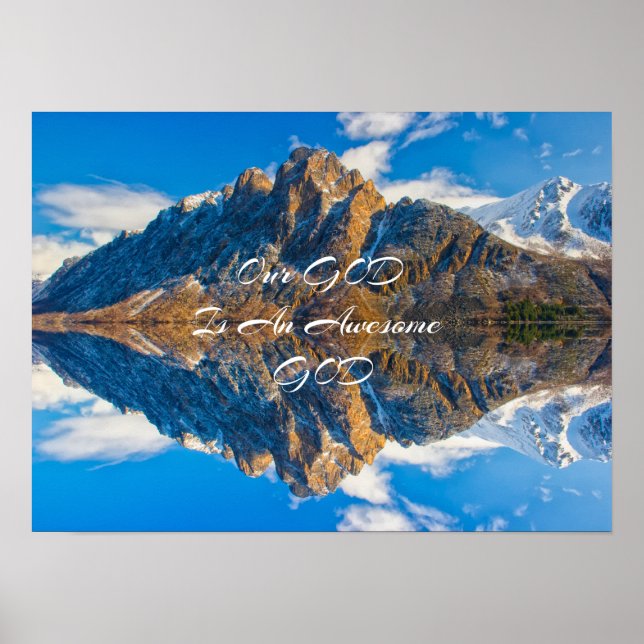 Poster Our God is Awesome mountain photo print (Frente)