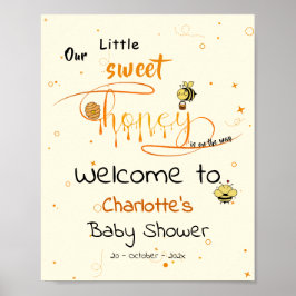 Poster Our Little Sweet Honey Is On The Way Baby Shower