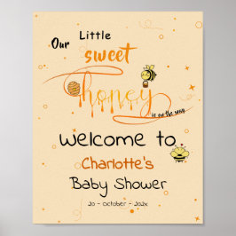 Poster Our Little Sweet Honey Is On The Way Baby Shower