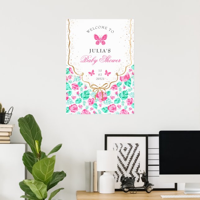 Poster Our Lovely One Baby Shower (Escritório em casa)