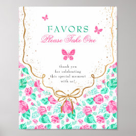 Poster Our Lovely One Baby Shower Favors Sign