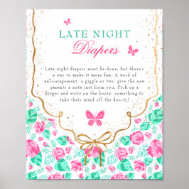 Poster Our Lovely One Late Night Diapers Game Sign