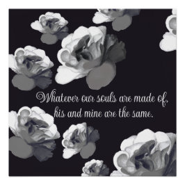 Pôster Our Souls Are the Same Goth Aesthetic White Rose