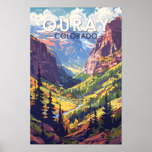 Poster Ouray Colorado Viagem Art Vintage