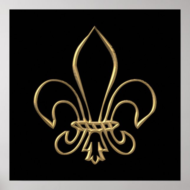 Pôster Ouro "3-D" Fleur-de-lis (Frente)