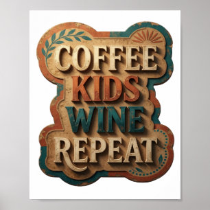 Poster Ouro Ariscado CAFÉ CRIANÇAS VINHO REPITA