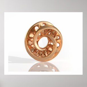 Poster Ouro brilhante B de Moebius da escultura virtual