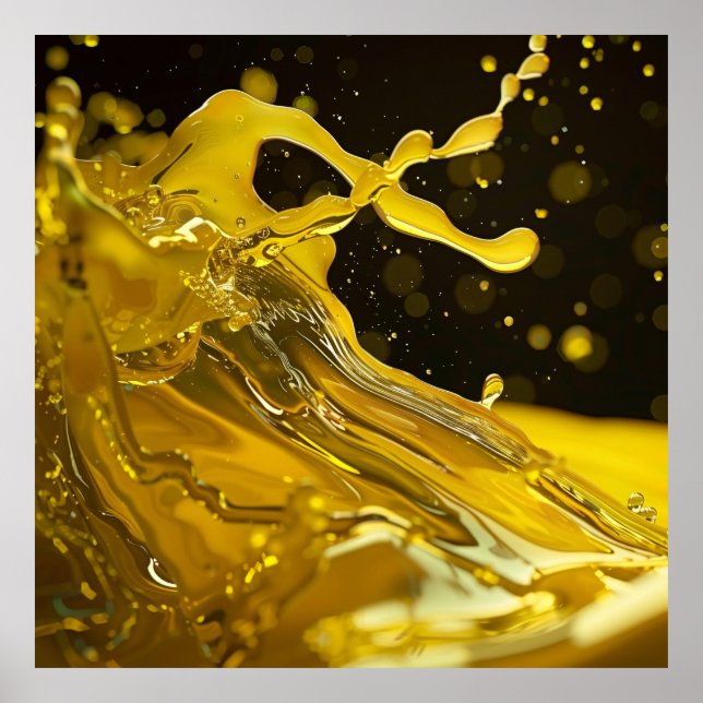 Poster Ouro Cascade Liquid Art Poste (Frente)