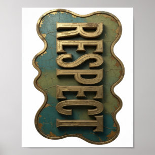 Poster Ouro Cativante RESPEITO Design Moderno