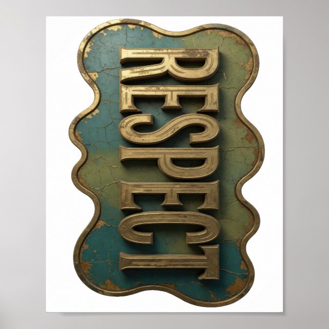 Poster Ouro Cativante RESPEITO Design Moderno (Frente)