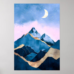 Poster Ouro Celestial Picos Aquarela