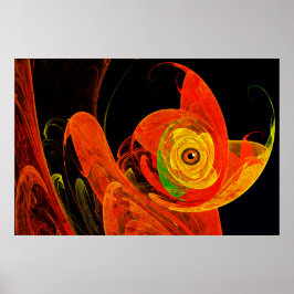 Poster Ouro Chameleon na Arte Fractal Dawn