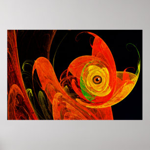 Poster Ouro Chameleon na Arte Fractal Dawn