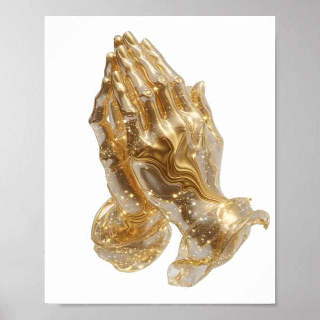 Poster Ouro Clássico MÃOS EM ORAÇÃO (Frente)