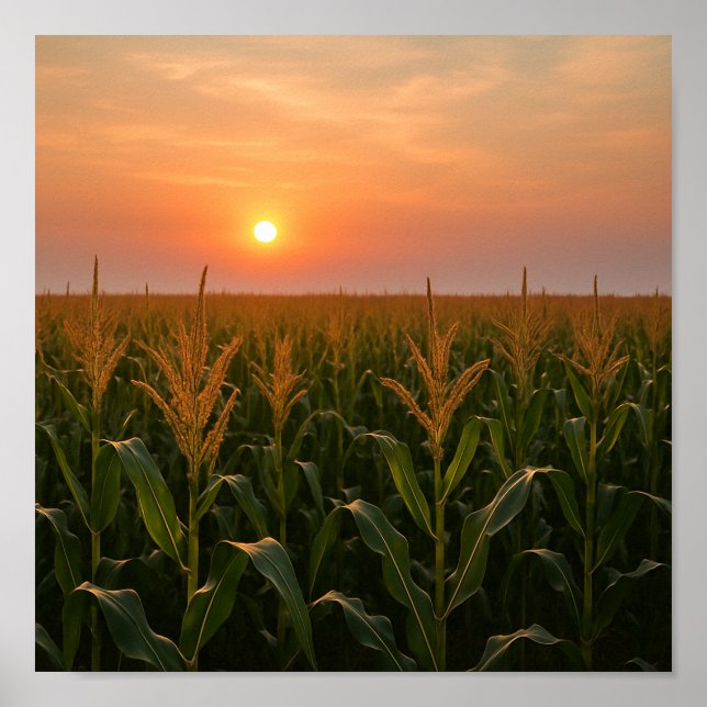 Poster Ouro Cornfield Sunset Fundo (Frente)