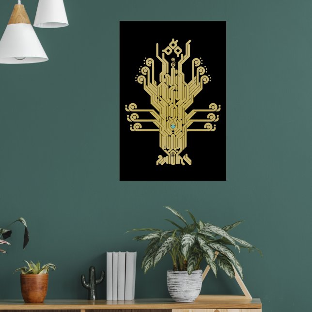 Poster Ouro Crystal Tree of Life (Sala de Estar 1)