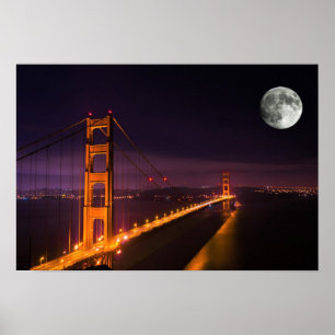 Poster Ouro da ponte San Francisco Night Scenery