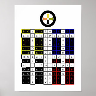 Poster Ouro Dawn Enochian Earth Tablet / Torre de Vigilân