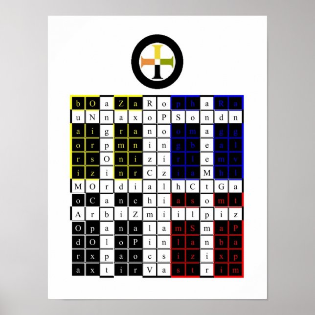 Poster Ouro Dawn Enochian Earth Tablet / Torre de Vigilân (Frente)